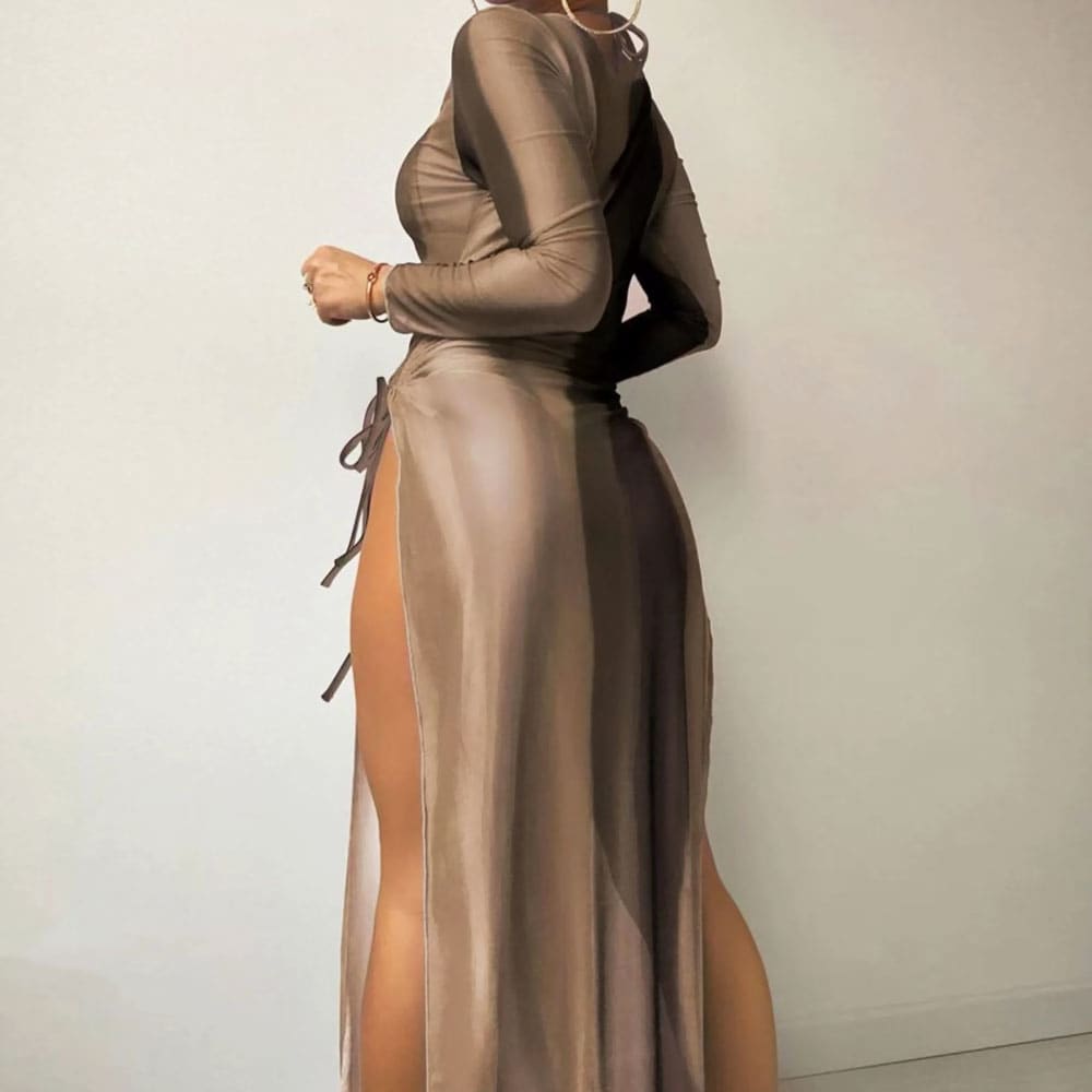 Long Sleeve Cover Up Triangle Three Piece Swimsuit - On sale