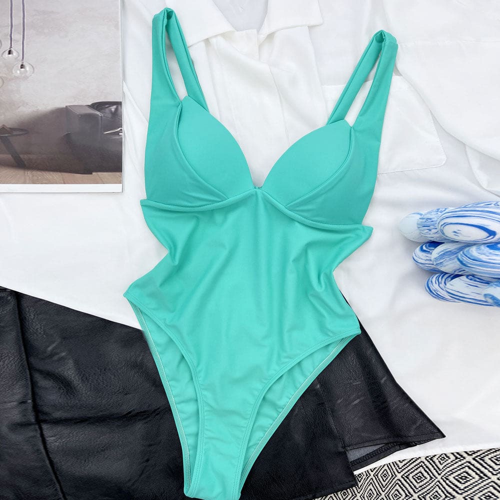 Minimalist Push Up Tie Back One Piece Swimsuit - On sale