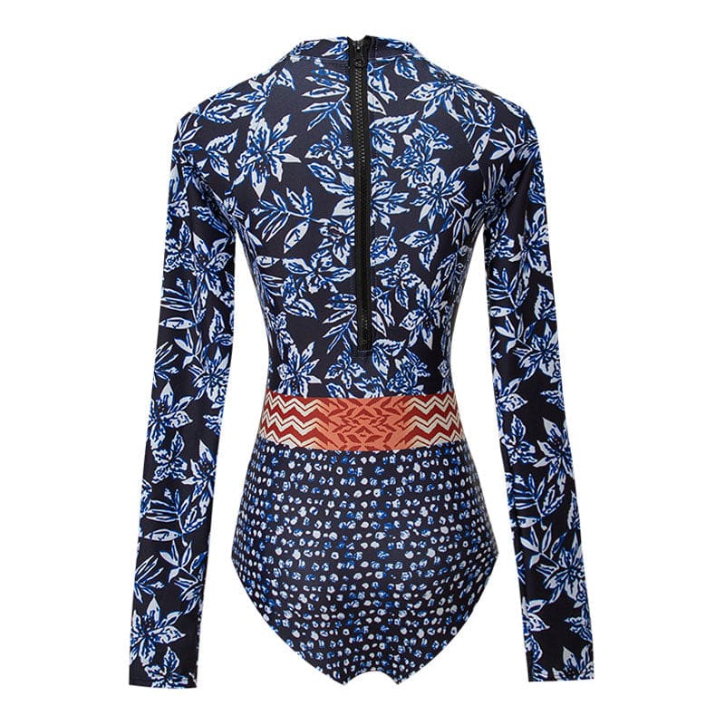 Nautical Long Sleeve Rash Guard One Piece Swimsuit - On sale