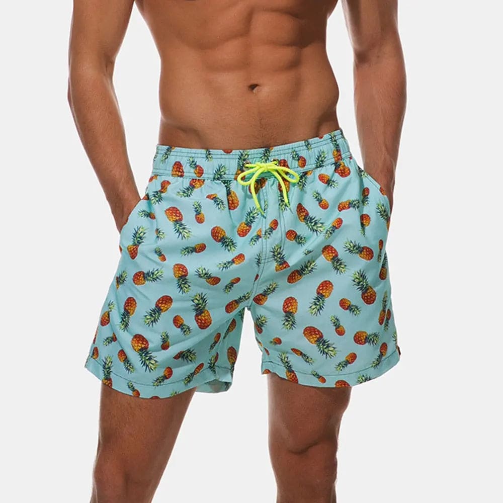 New Leisure Mens Swimwear Board Shorts - Green Pineapple / M On sale