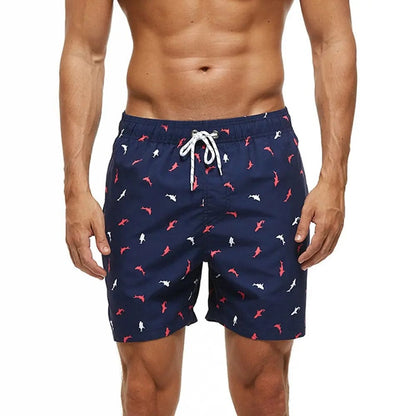 New Leisure Mens Swimwear Board Shorts - Red and white fish / M On sale