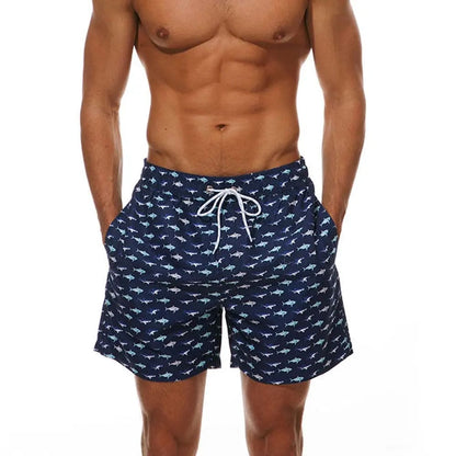 New Leisure Mens Swimwear Board Shorts - Small white fish / M On sale