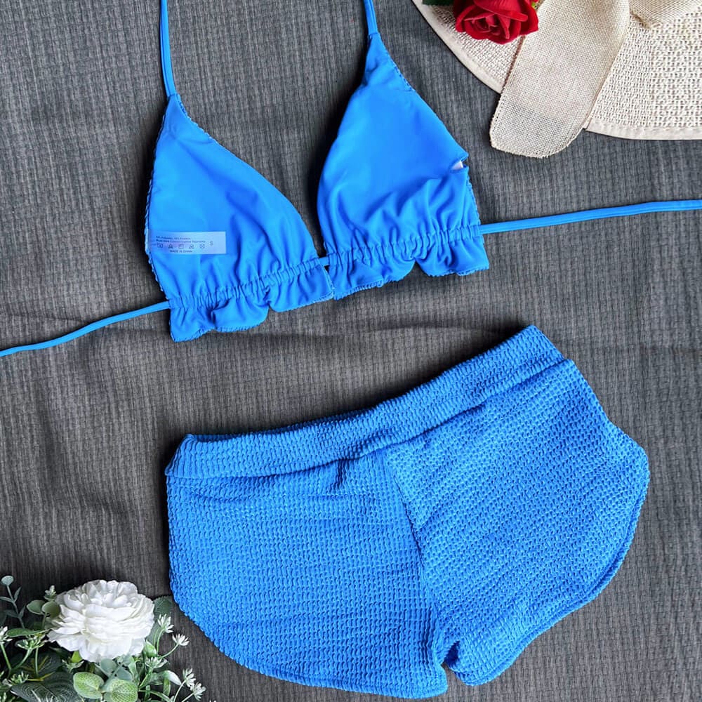 Ribbed Athletic Boyshort Brazilian Bikini Swimsuit - On sale