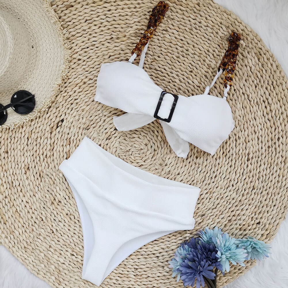 Ribbed Athletic Bralette Brazilian Bikini Swimsuit - On sale