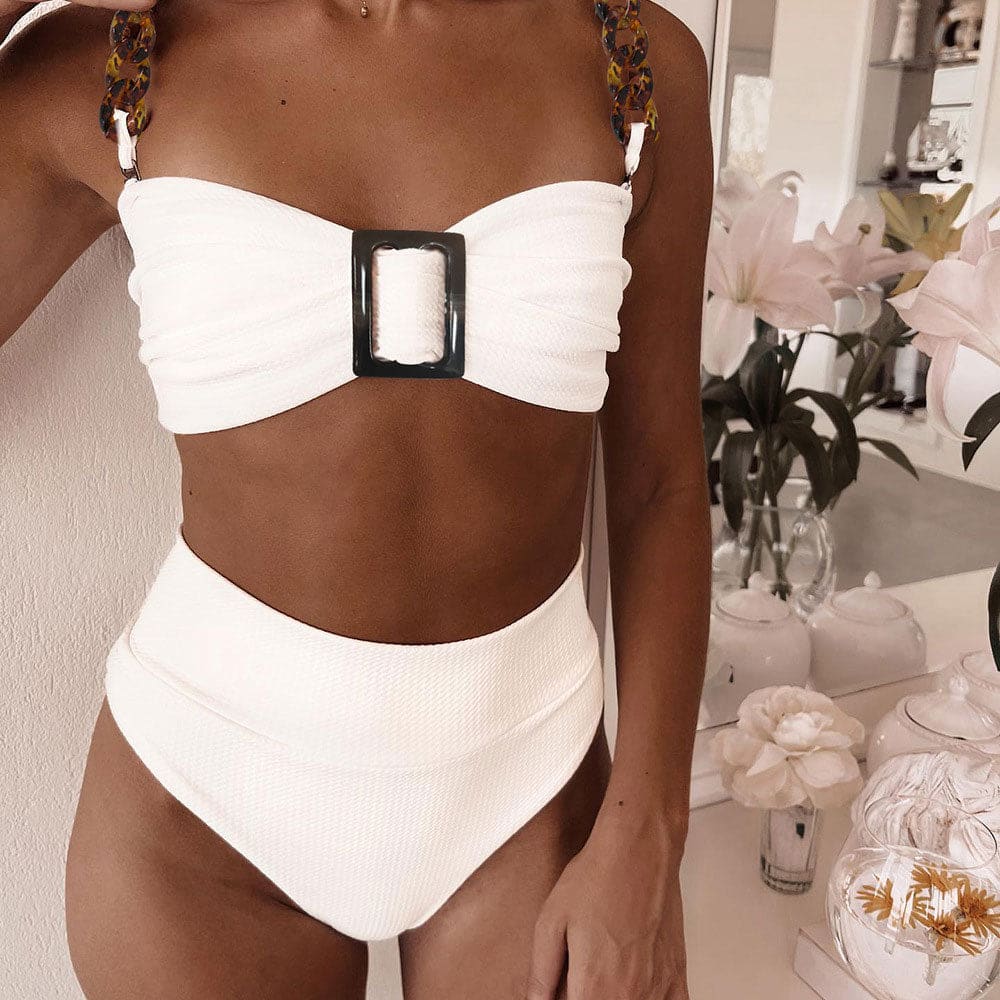 Ribbed Athletic Bralette Brazilian Bikini Swimsuit - On sale