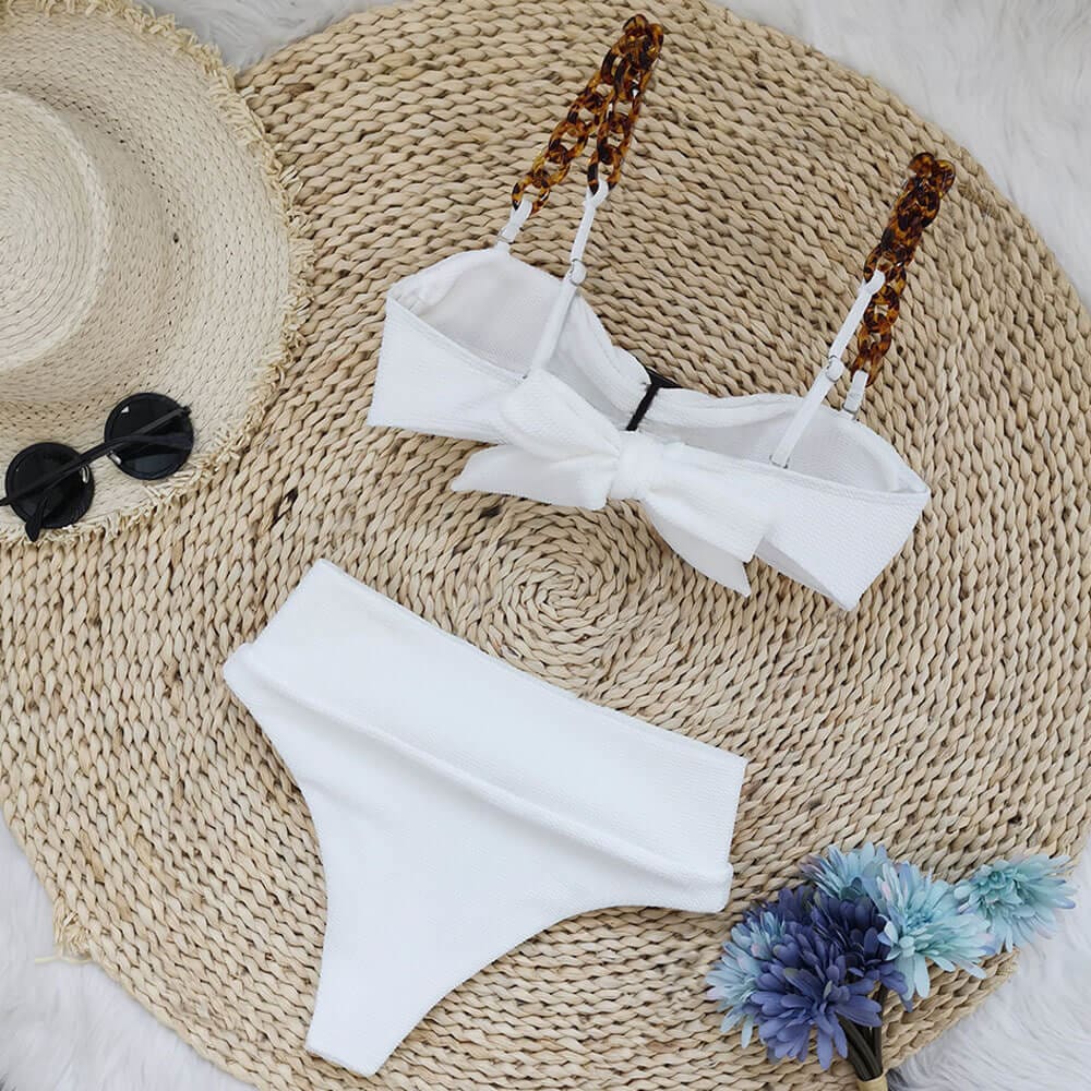 Ribbed Athletic Bralette Brazilian Bikini Swimsuit - On sale