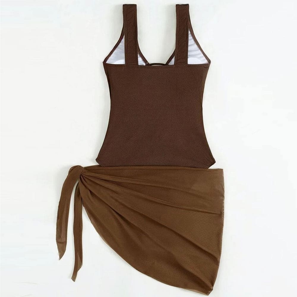 Ribbed High Cut Cutout Brazilian One Piece Swimsuit - On sale