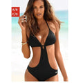 Sexy Cut Out Sliding Triangle Low Back Monokini One Piece Swimsuit - Black / XL On sale