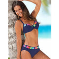 Sexy Polka Dot Padded Push-up Bikini Sets - blue-1 / S On sale
