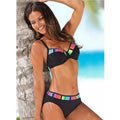 Sexy Polka Dot Padded Push-up Bikini Sets - Light Grey / S On sale