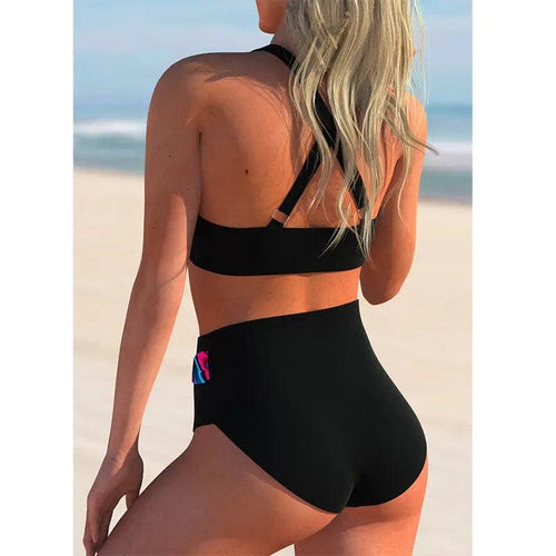Sexy Printed Plus Size Push Up High Waisted Bikini Swimsuit - On sale