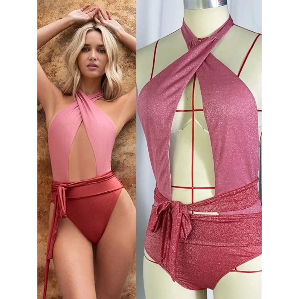 Sexy reversible Swimwear High Cut One Piece Swimsuit - 1138pk1 / S / China On sale