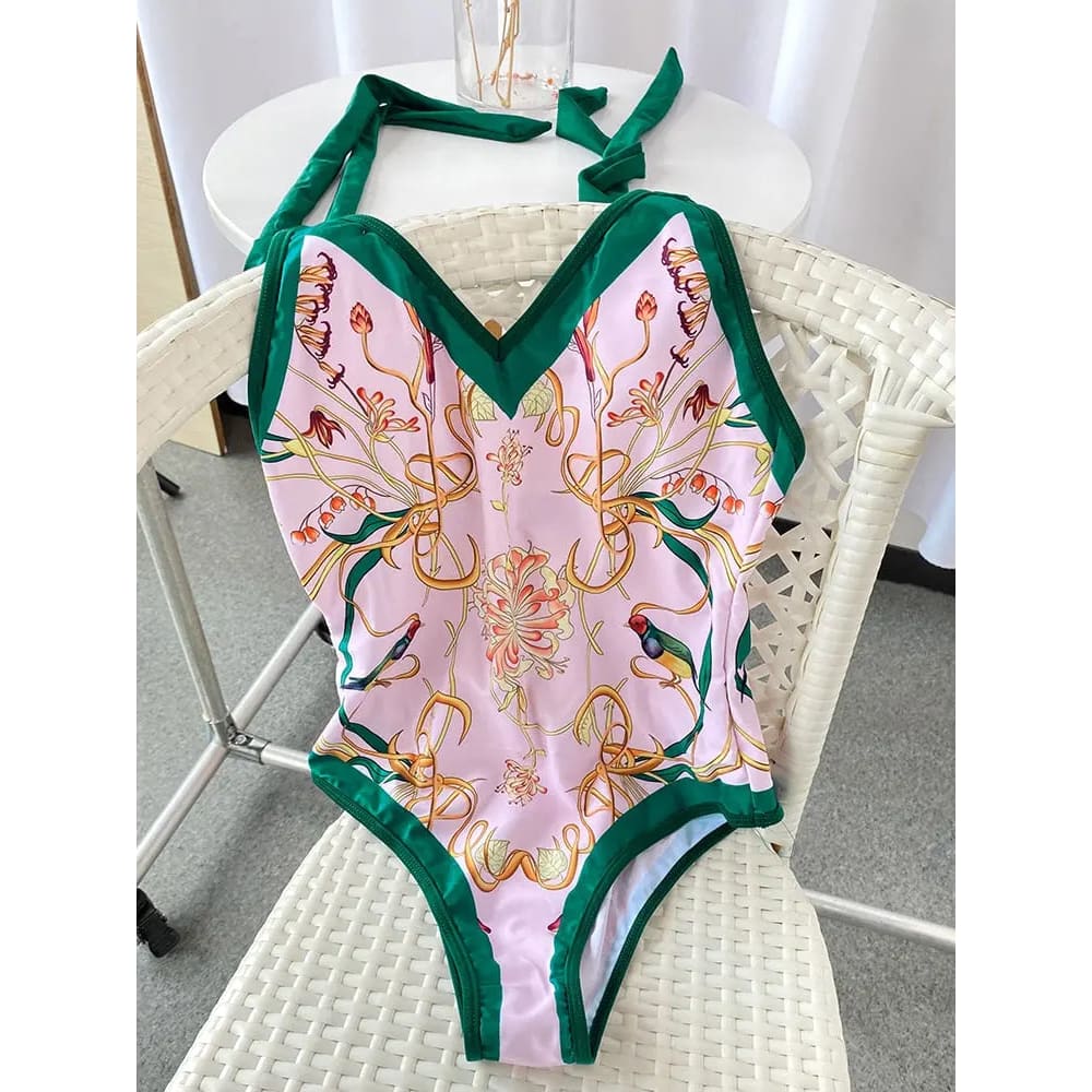 Sexy reversible Swimwear High Cut One Piece Swimsuit - 41GN1 / S / China On sale