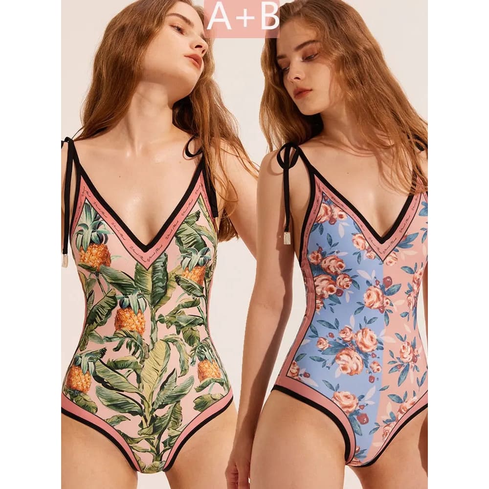 Sexy reversible Swimwear High Cut One Piece Swimsuit - On sale
