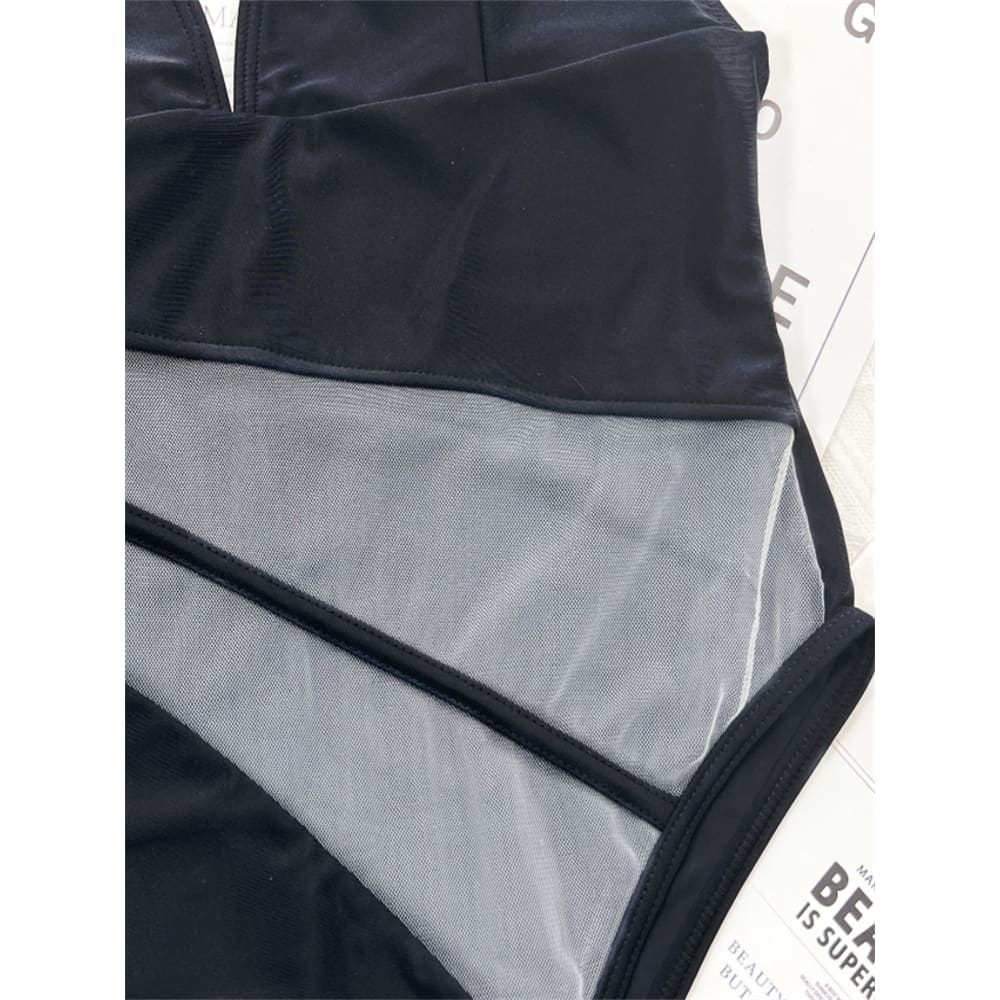 Sexy Sheer Mesh High Leg Brazilian One Piece Swimsuits - On sale