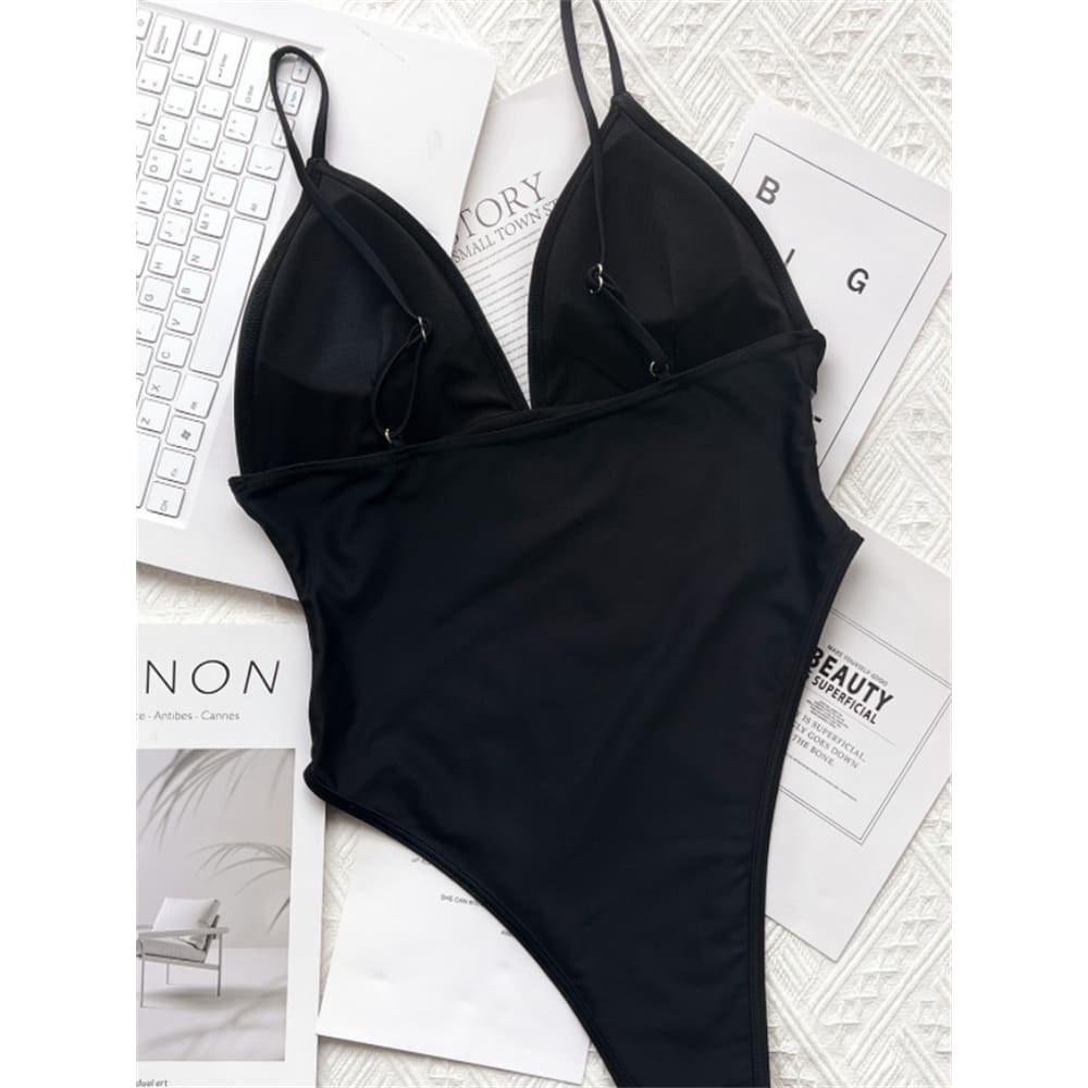 Sexy Sheer Mesh High Leg Brazilian One Piece Swimsuits - On sale