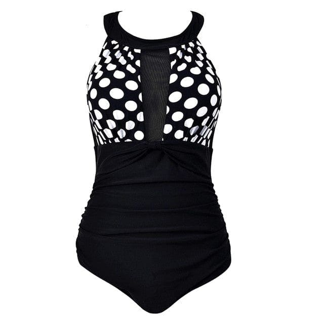 Sexy Slimming Mesh Patchwork One Piece Swimsuits Plus Size - 96467 / M On sale