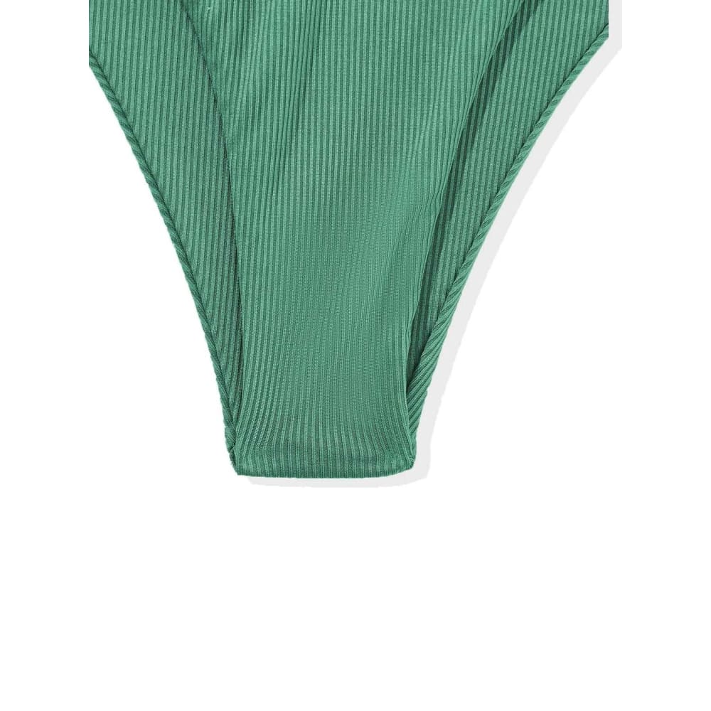 Sexy Solid Bandeau High Waist Bikini Swimsuit - On sale