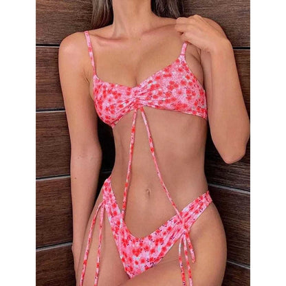 Sexy Triangle Adjust Hollow Out Double-Sided Bikini Swimsuit - 7703 / S On sale