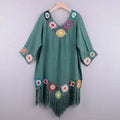 Sexy White Bikini Cover Up Hollow Tunic Beach Dress - Lake Green / One Size On sale