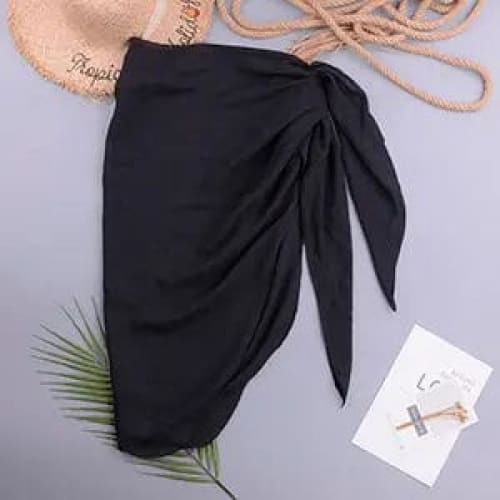 Sexy Women Beach Pareo Wrap Cover-Ups Skirts - Black / One Size On sale