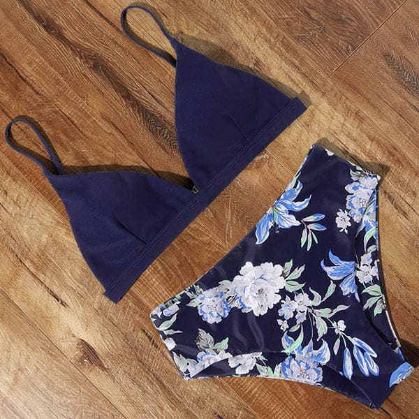 Snake High Waisted Triangle Cheeky Bikini Swimsuits - B3091-2 / S On sale