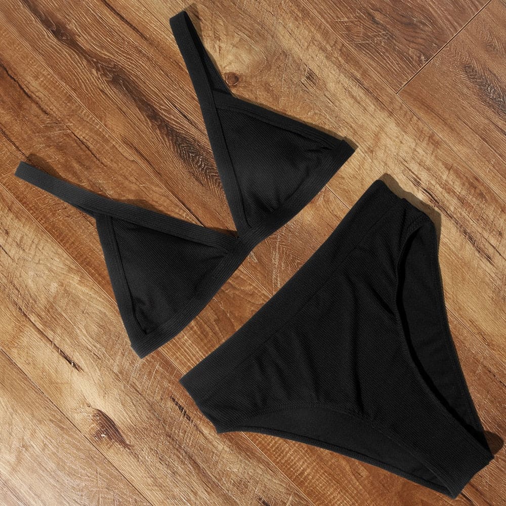 Snake High Waisted Triangle Cheeky Bikini Swimsuits - B4208BK / S On sale