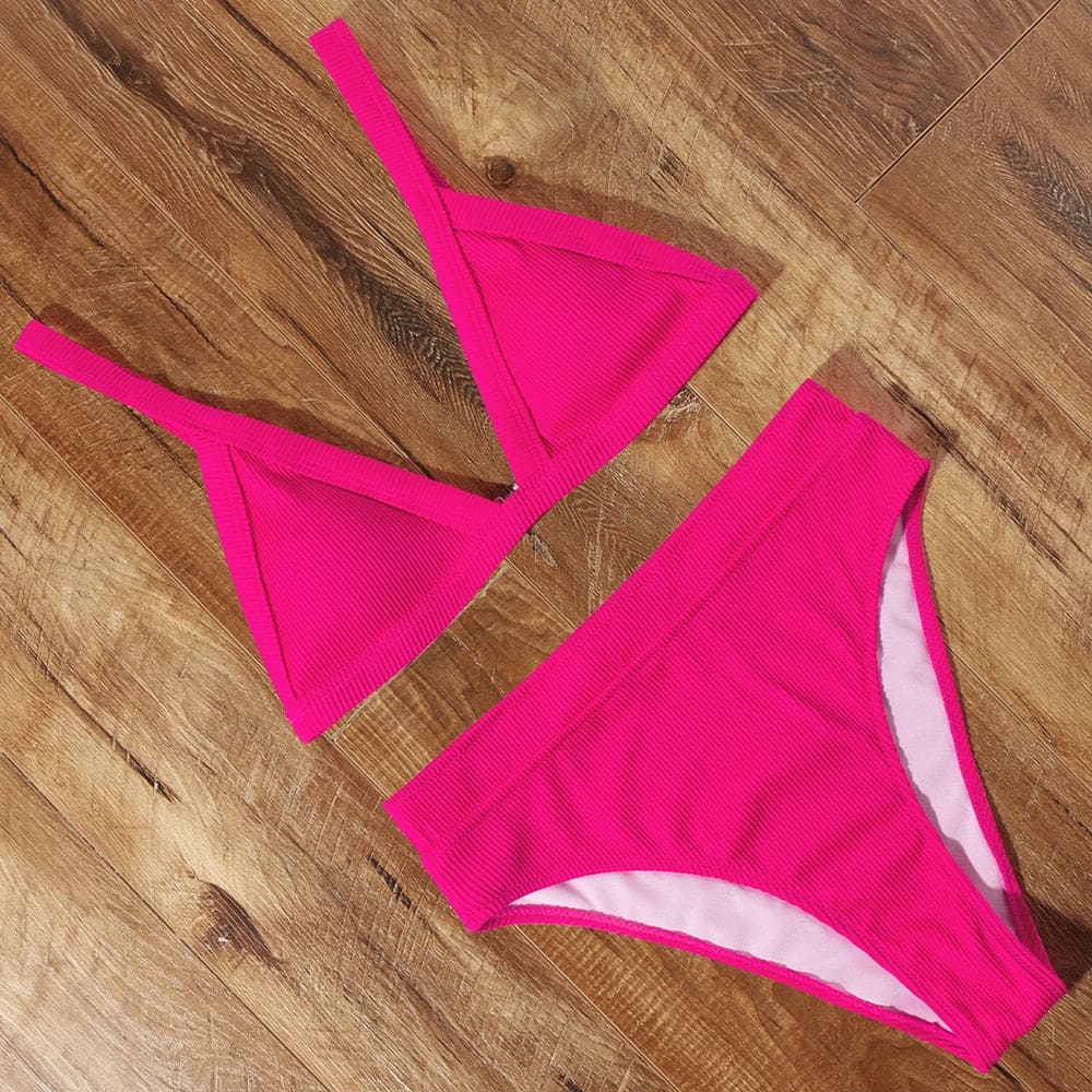 Snake High Waisted Triangle Cheeky Bikini Swimsuits - B4208RR / S On sale