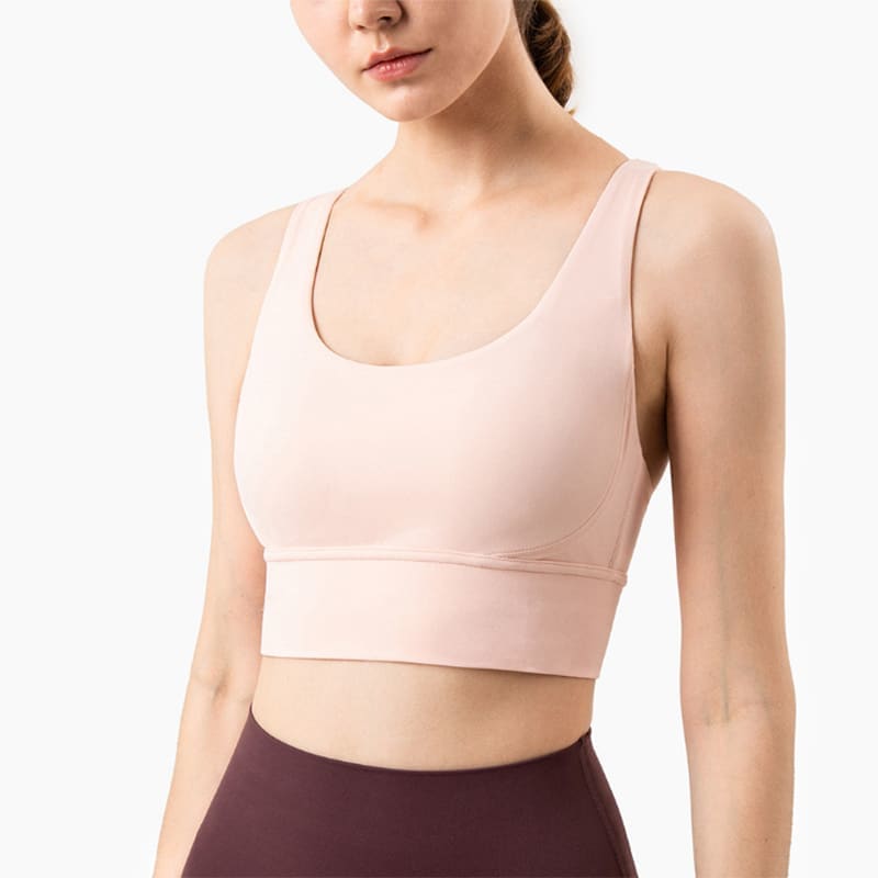 Solid Breathable Womens Yoga Tops Sexy Sports Bra - Ballet slipper / S / One Size On sale
