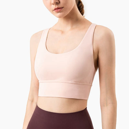 Solid Breathable Womens Yoga Tops Sexy Sports Bra - Ballet slipper / S / One Size On sale