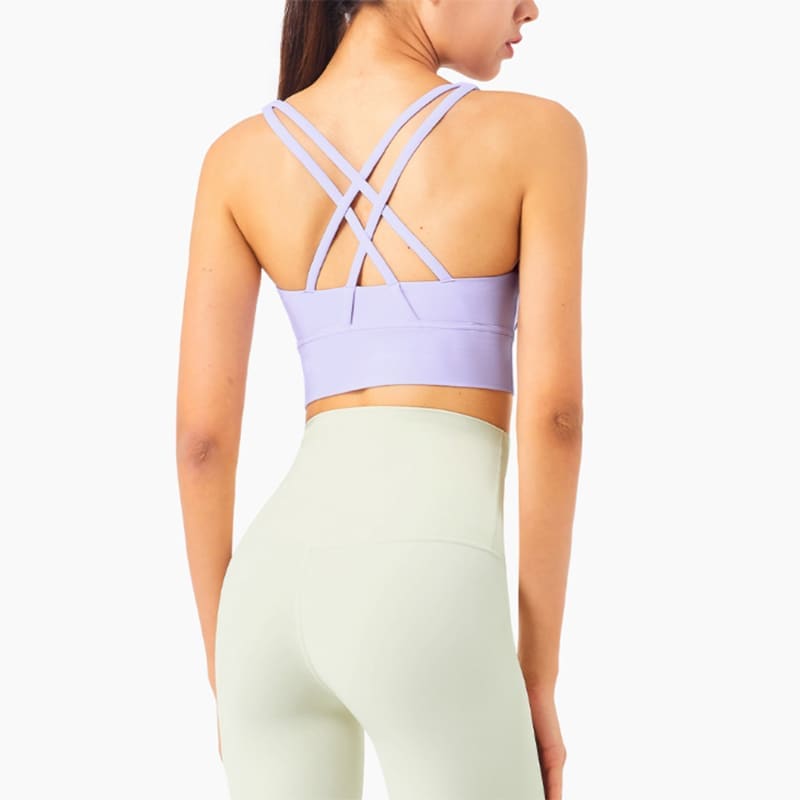 Solid Breathable Womens Yoga Tops Sexy Sports Bra - lavender dew / S / One Size On sale