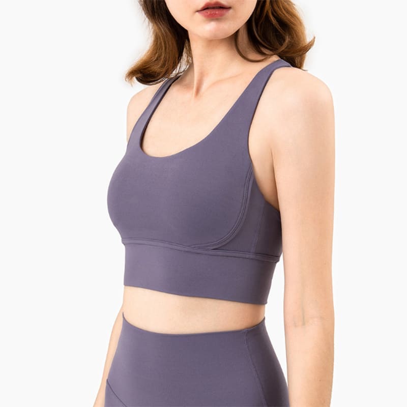 Solid Breathable Womens Yoga Tops Sexy Sports Bra - purple quartz / S / One Size On sale