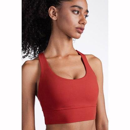 Solid Breathable Womens Yoga Tops Sexy Sports Bra - Red / S / One Size On sale