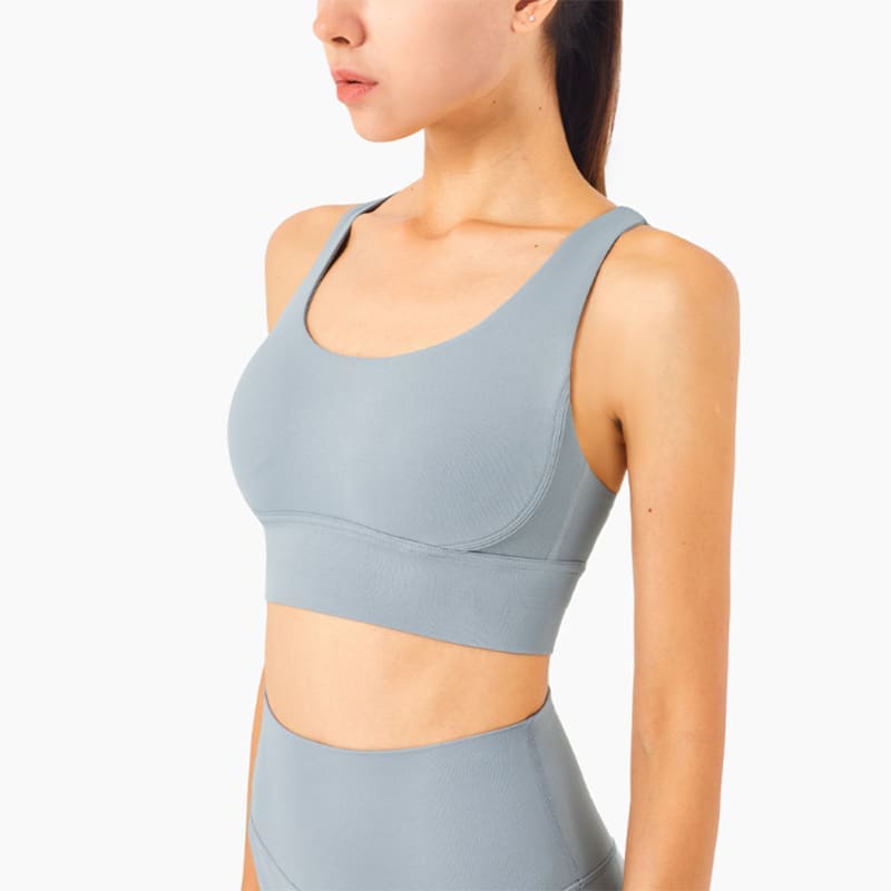 Solid Breathable Womens Yoga Tops Sexy Sports Bra - Rhino Grey / S / One Size On sale