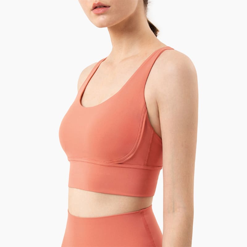 Solid Breathable Womens Yoga Tops Sexy Sports Bra - rustic coral / S / One Size On sale