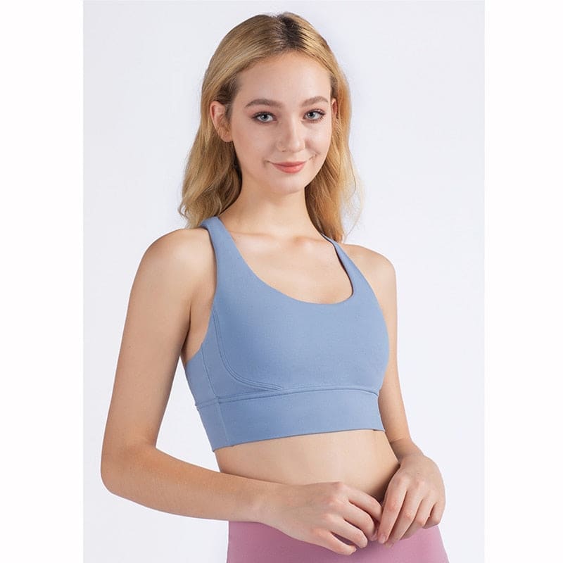 Solid Breathable Womens Yoga Tops Sexy Sports Bra - Sky Blue / S / One Size On sale