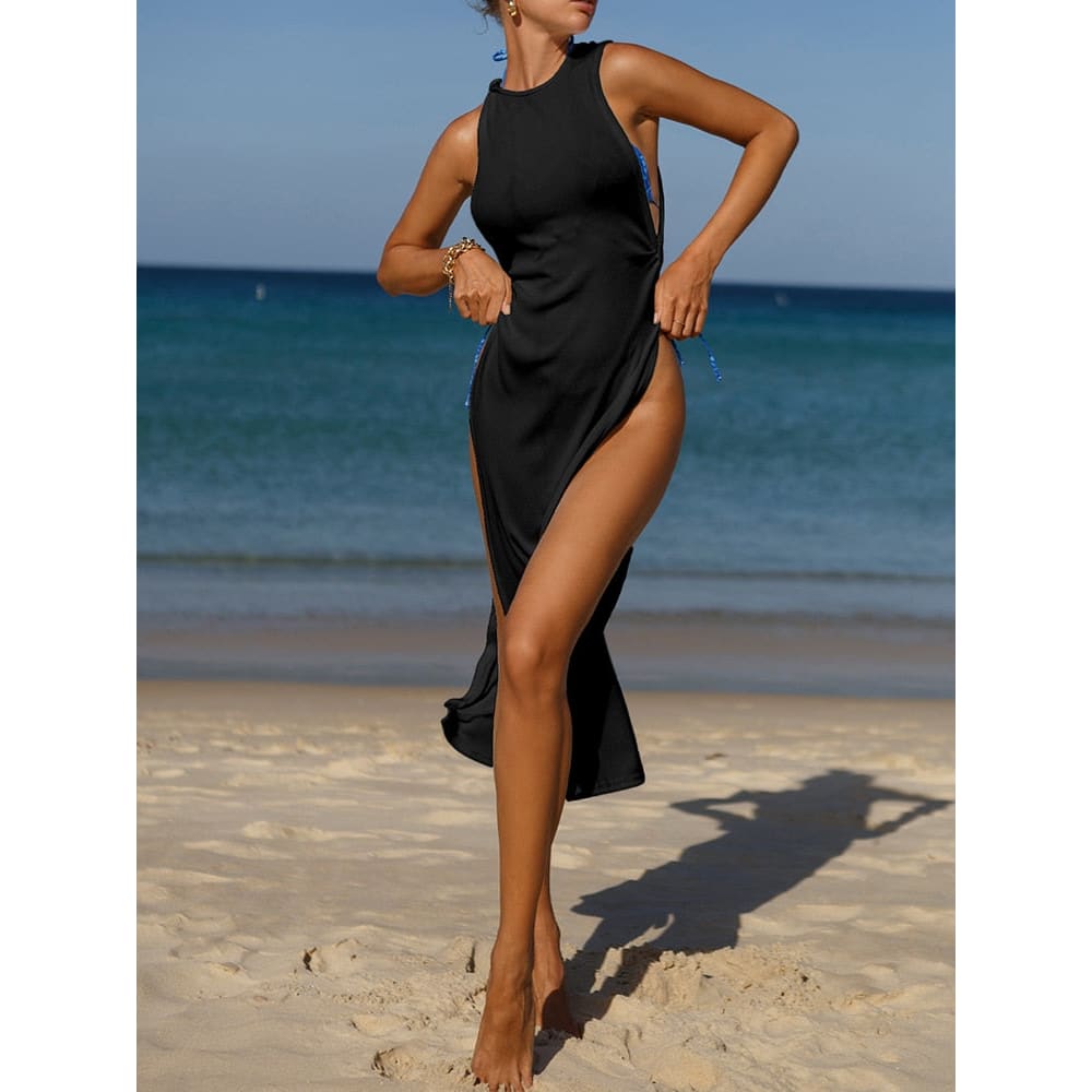 Solid Cover-ups Kimono Tunic Long Pareos Swimsuits - X22DR11442-2 / S On sale