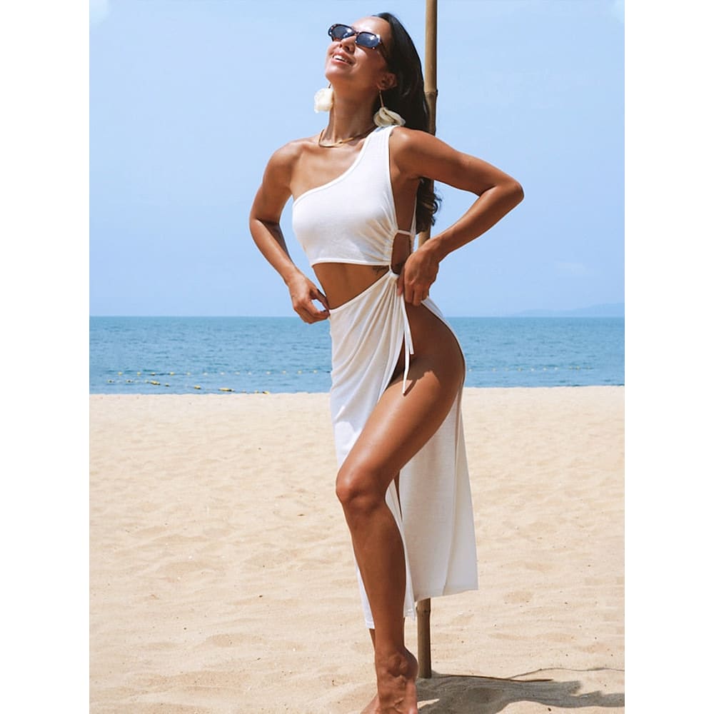 Solid Cover-ups Kimono Tunic Long Pareos Swimsuits - X22SW7280-1 / S On sale