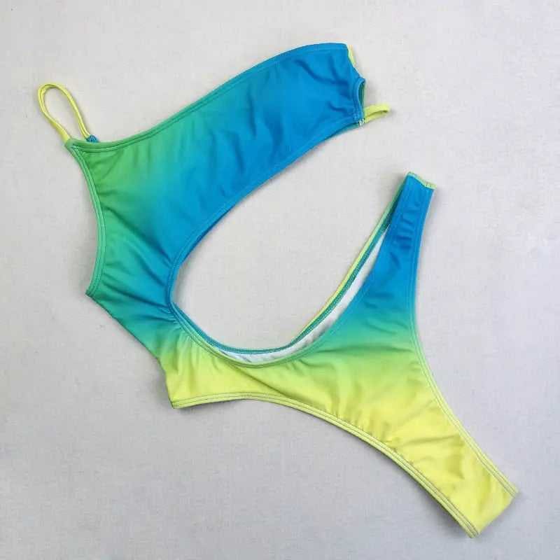 Solid Hollow Out One Piece Thong Monokini - 10 / XS On sale