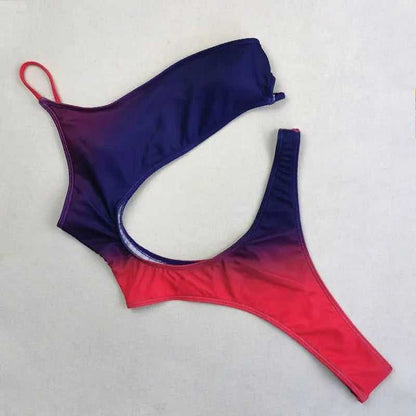 Solid Hollow Out One Piece Thong Monokini - 11 / XS On sale