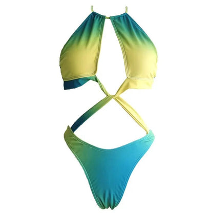 Solid Hollow Out One Piece Thong Monokini - 12 / XS On sale