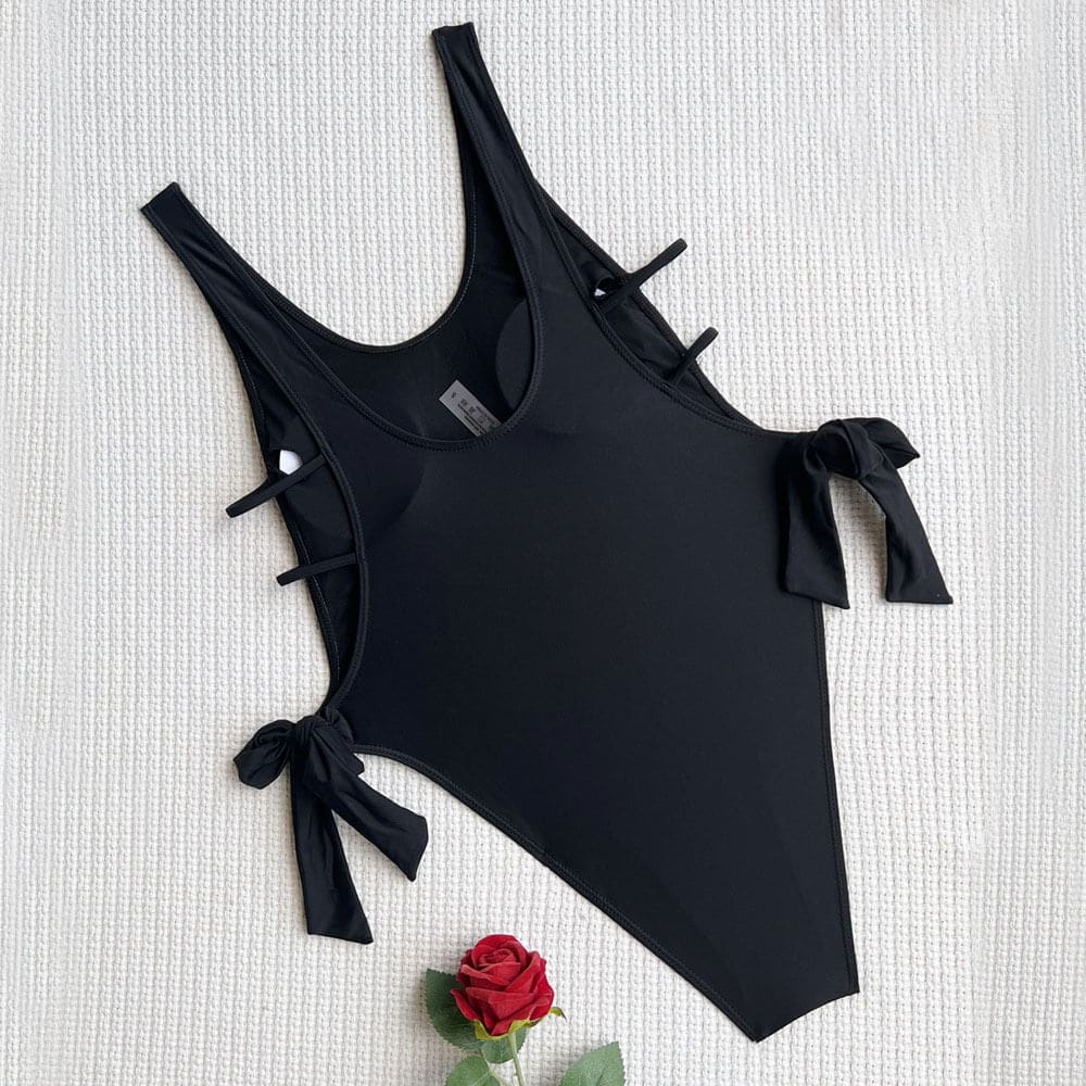 Strappy Tie Side Cut Out Brazilian One Piece Swimsuit - On sale