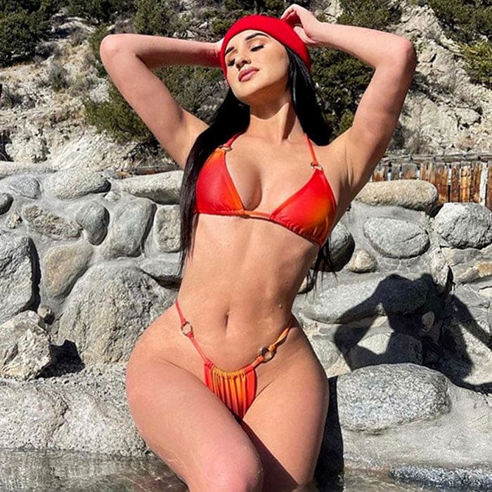 Tie dye Loop Triangle Three Piece Bikini Swimsuit - On sale