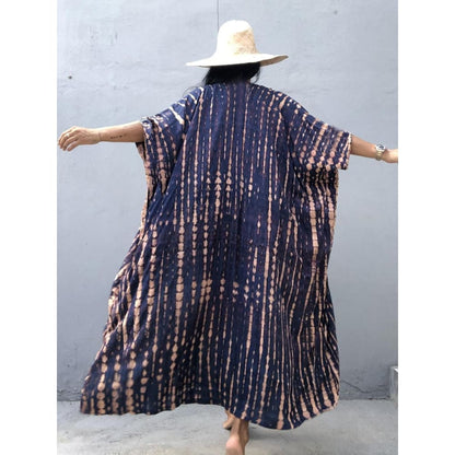 Tie Dye Womens Kimono Dress Beach Cover Ups - On sale