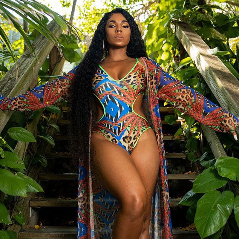 Tropical Cutout Brazilian Monokini One Piece Swimsuit - On sale