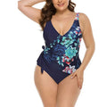 Tummy Control Swimsuit One Piece Ruched Monokini - blue print 1 / S On sale