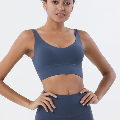 Womens Push Up Padded Bra Crop Top Fitness Sports - Ink Blue / S / China|One Size On sale
