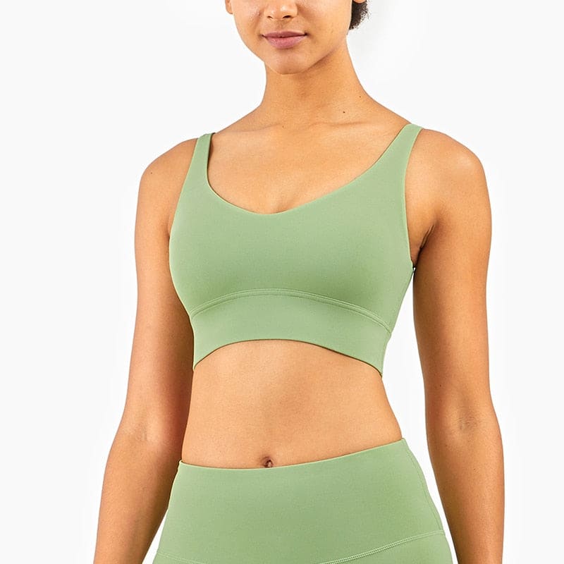 Womens Push Up Padded Bra Crop Top Fitness Sports - Vista Green / S / China|One Size